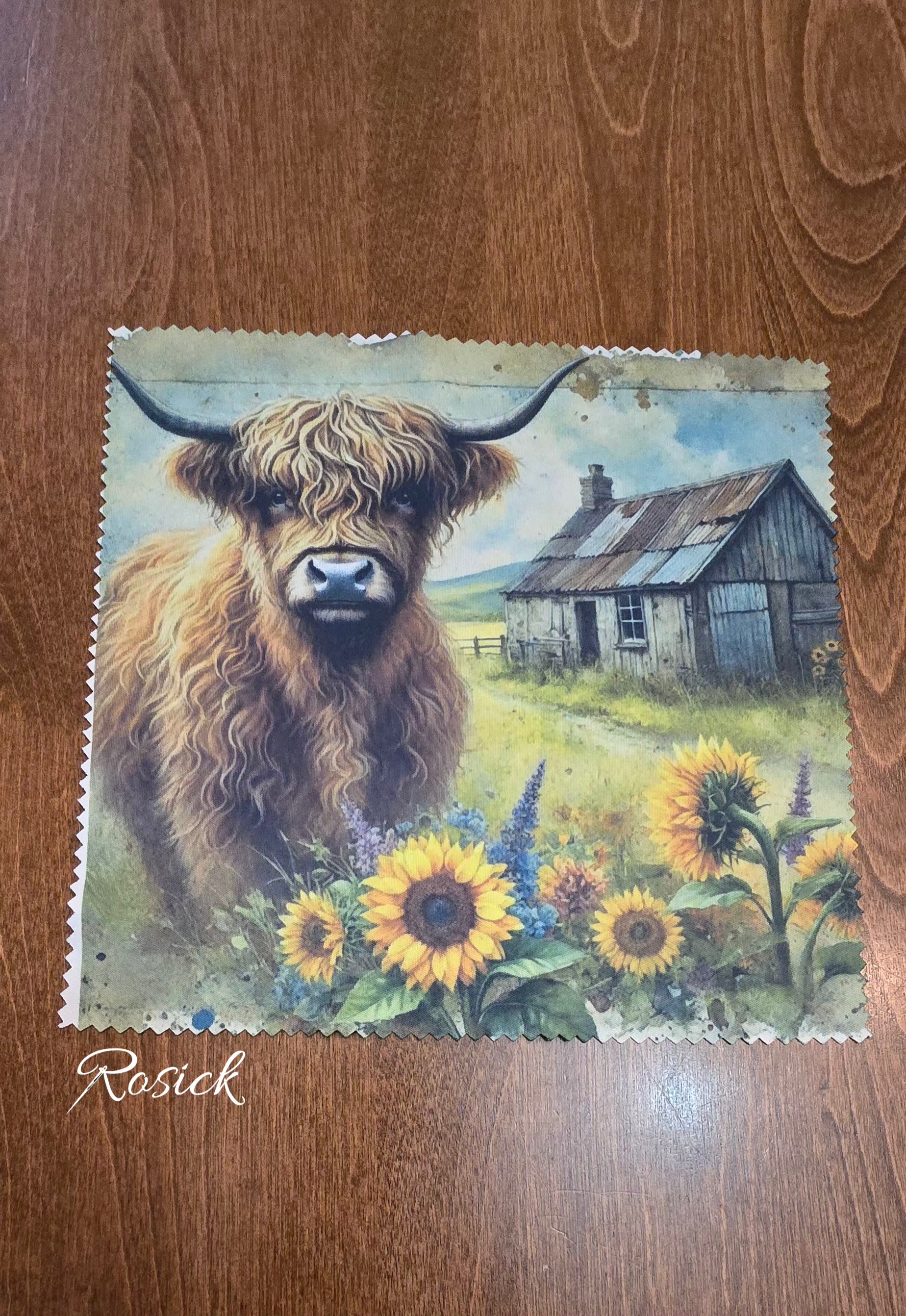 Vache et tournesole